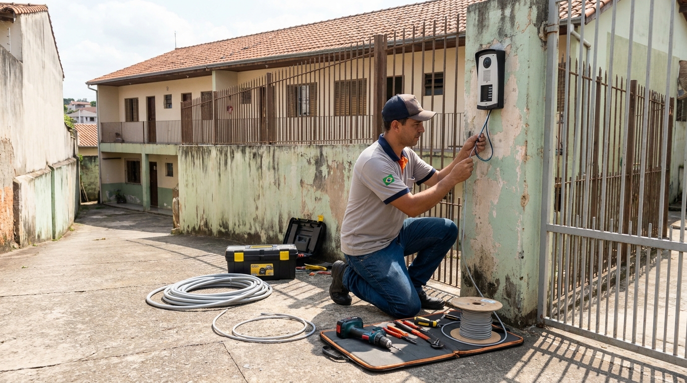 Instalação de Porteiro Eletrônico na Cidade Ozanan, Uberaba‑MG
