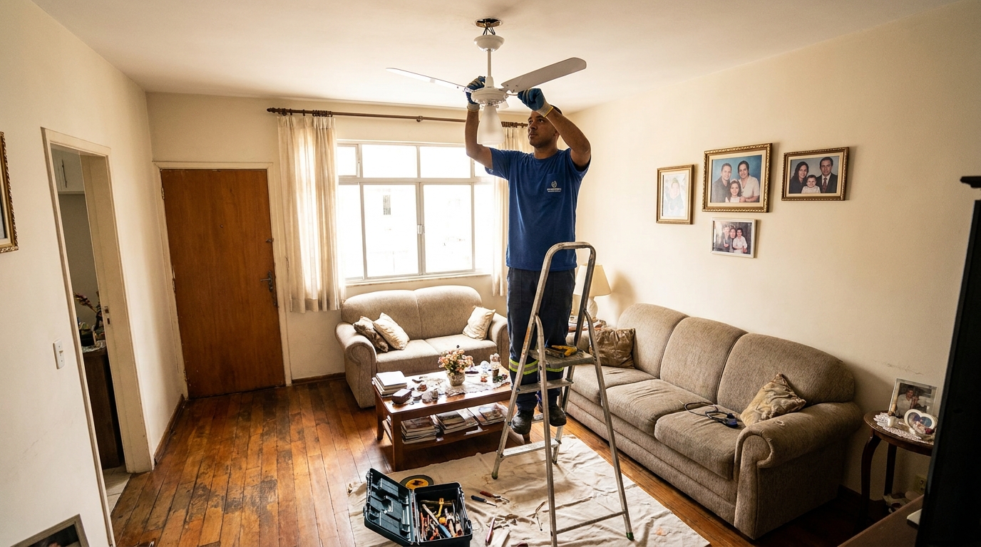 Substituição de Ventilador no Vale do Sol, Uberaba‑MG
